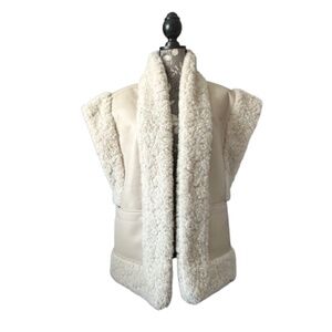 A.L.C. Luxurious Women's XS Cream Sutton Faux Shearling Fur Designer Vest Top